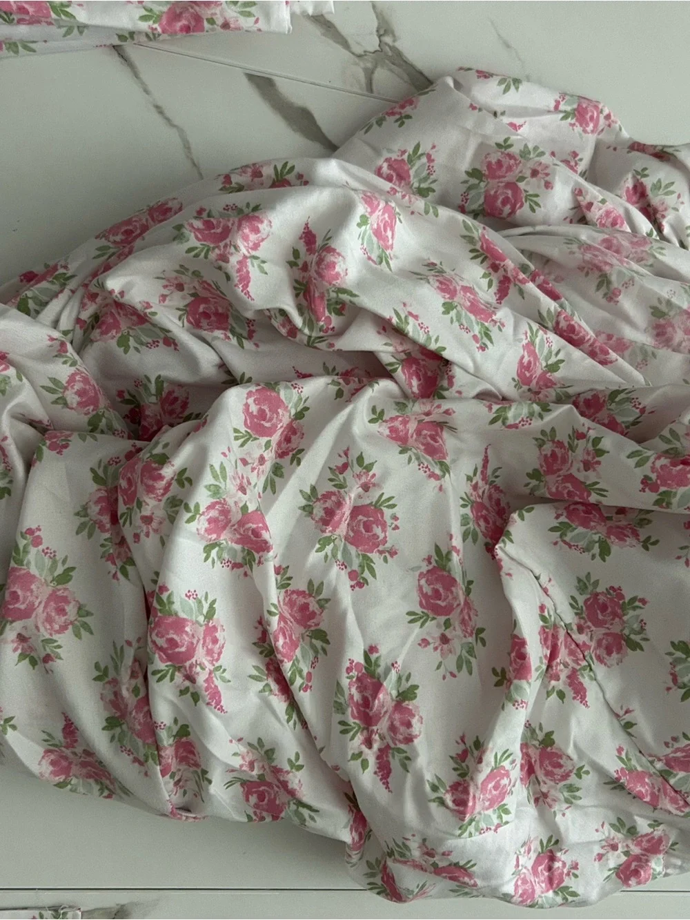 Floral Pink Rose Bedding Set - Classic Floral Print